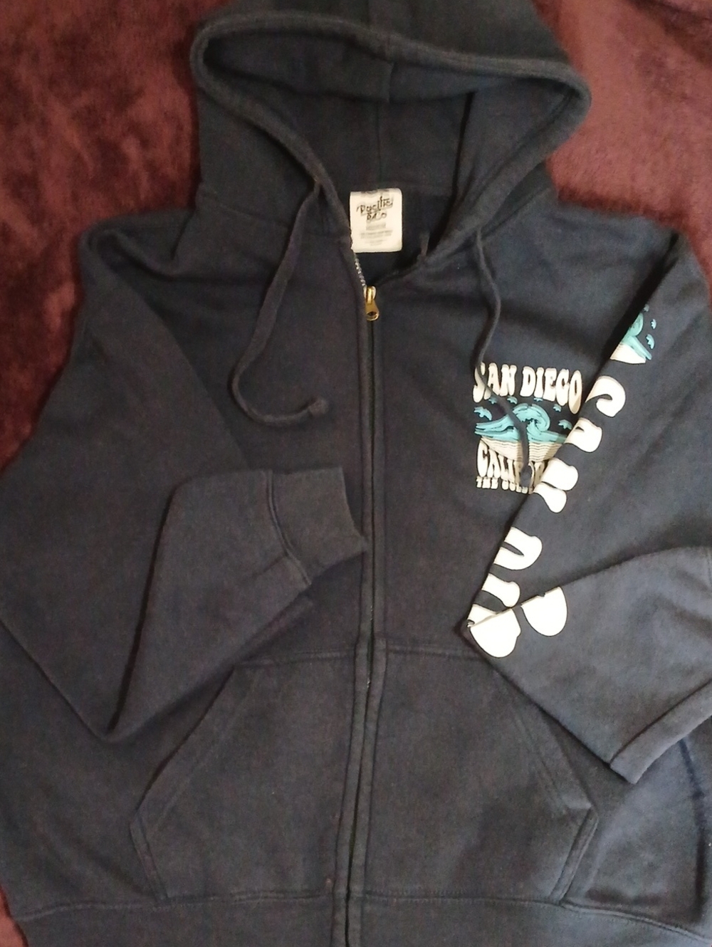 CO Navy Zip Hoodie with San Diego Wave Print